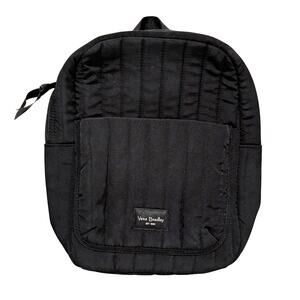 Vera Bradley solid black quilted microfiber cotton mini backpack purse back pack